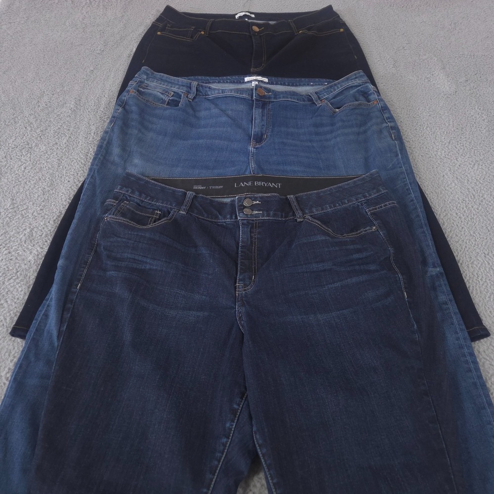 LOT OF 3 Lane Bryant Jean Womens 22 Flex Magic Waistband Skinny Boyfriend Casual